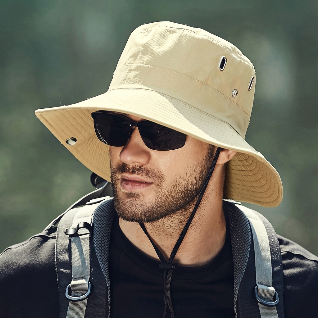 Men's UV Protection Sun Hat - Wide Brim Packable Hat for Hiking and Beach