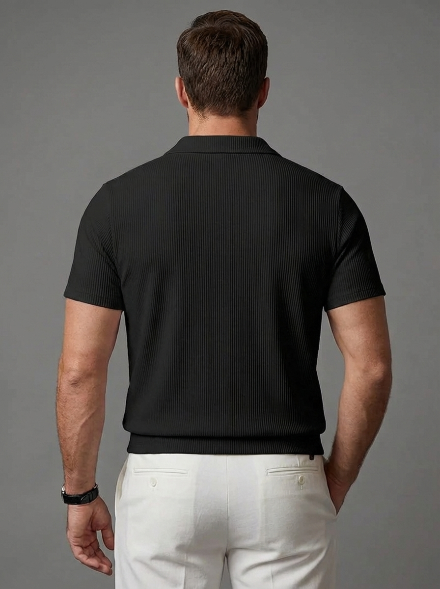 Men's Button-Free Polo Shirt, Soft Breathable Casual Top