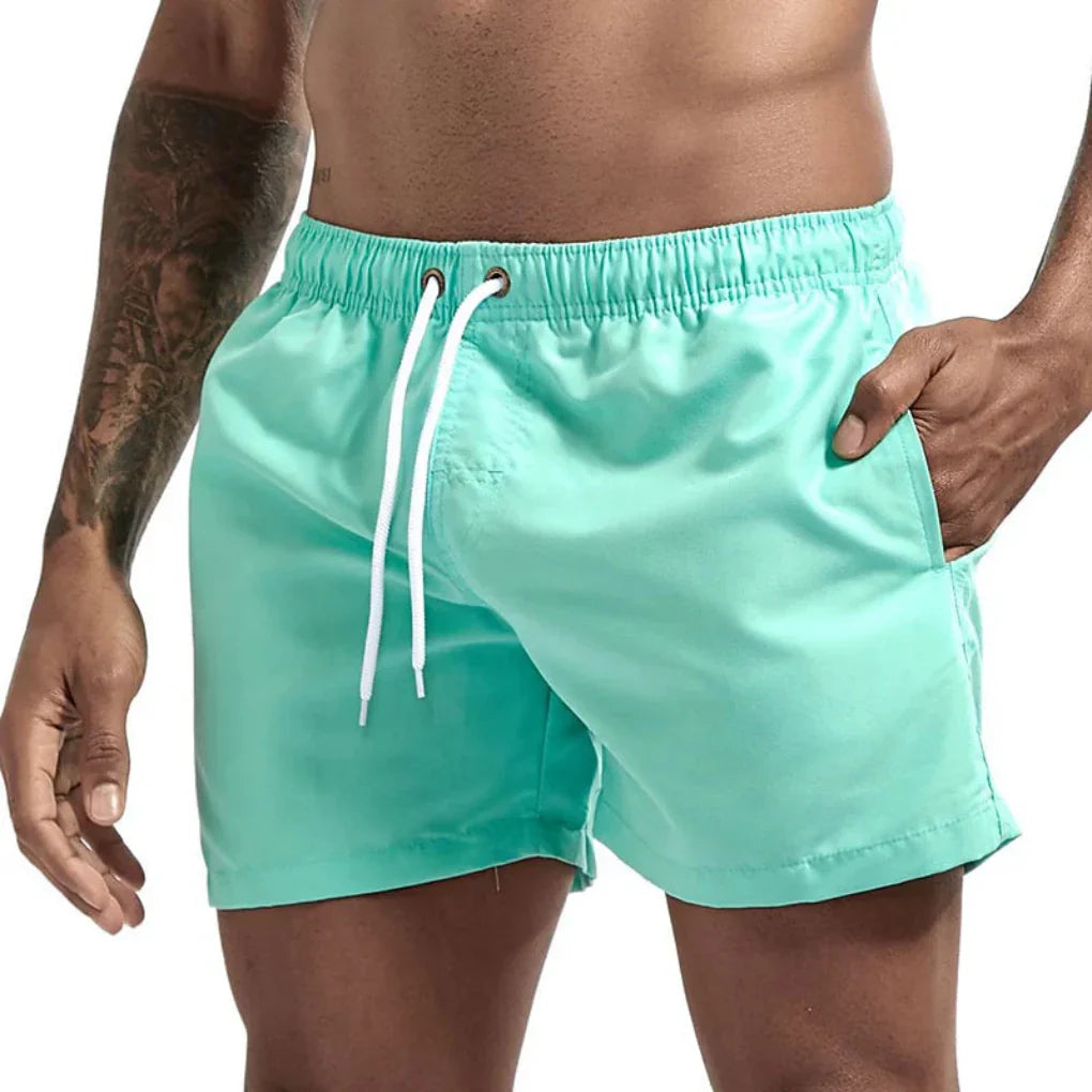 Men's Quick-Dry Swim Shorts with Mesh Lining and Pockets