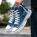 Men's Chunky Canvas High-Top Sneakers, Breathable Streetwear Trainers