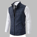 Men's Full Zip Knit Sweater Vest, Sleeveless Layering Vest