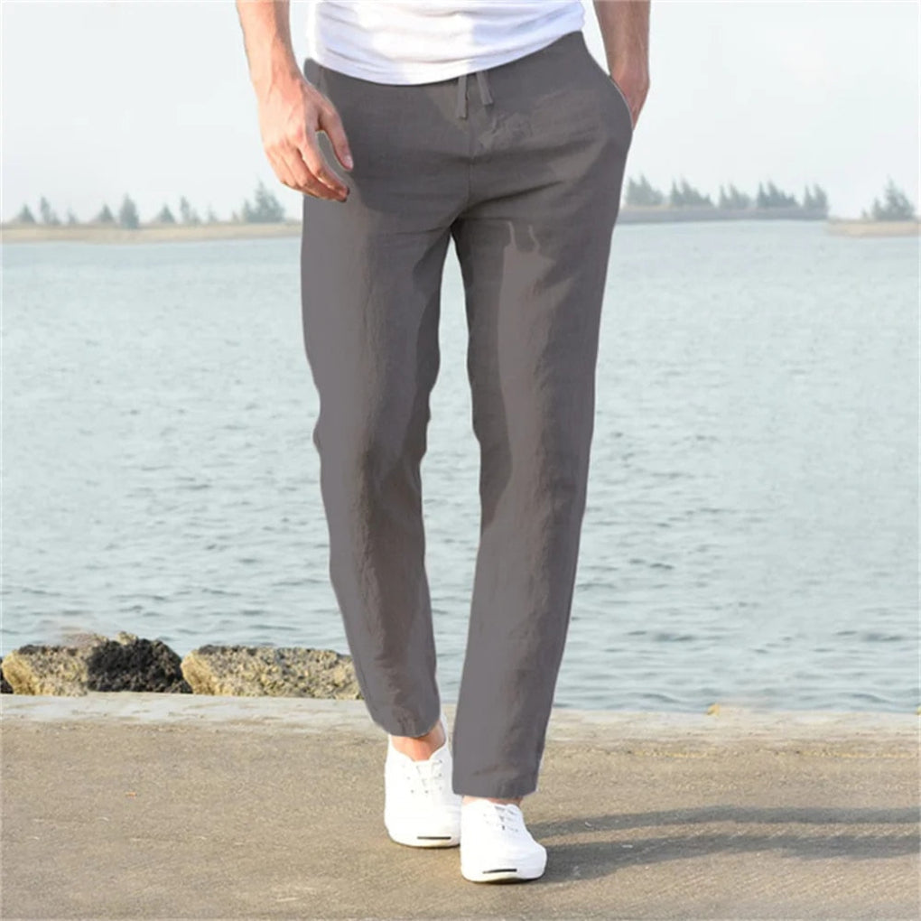 Men's Linen Trousers - Classic Cut, Breathable Casual Style