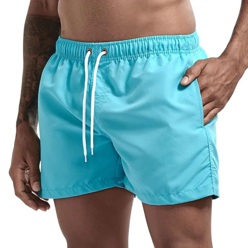 Men's Quick-Dry Swim Shorts with Mesh Lining and Pockets
