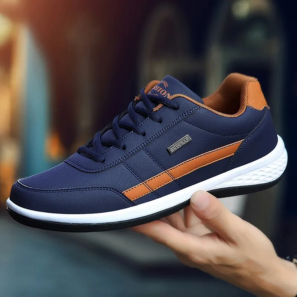 Men's Orthopedic Leather Sneakers - Supportive Lace-Up Walking Shoes