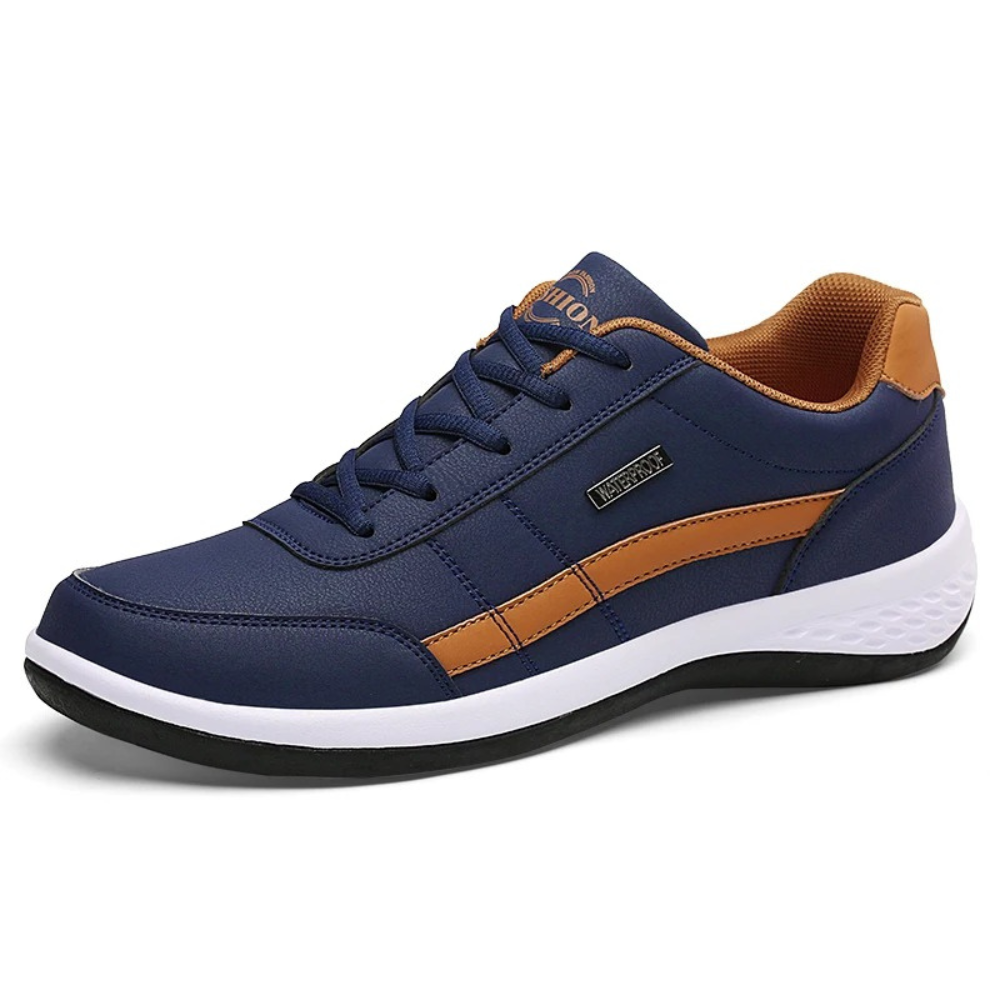 Men's Orthopedic Leather Sneakers - Supportive Lace-Up Walking Shoes