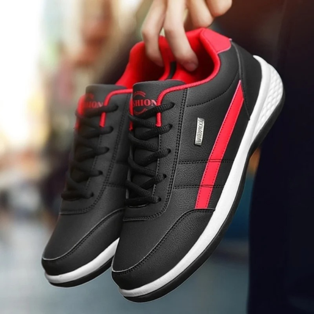 Men's Orthopedic Leather Sneakers - Supportive Lace-Up Walking Shoes