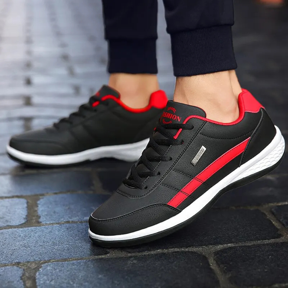 Men's Orthopedic Leather Sneakers - Supportive Lace-Up Walking Shoes