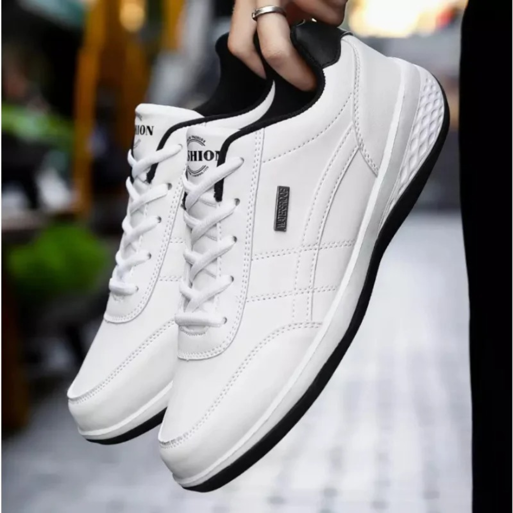 Men's Orthopedic Leather Sneakers - Supportive Lace-Up Walking Shoes