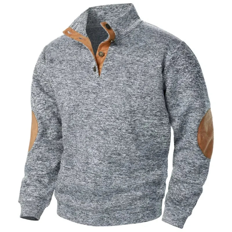 Men's V-Neck Sweatshirt, Soft Brushed-Lining Pullover for Casual and Outdoor Wear