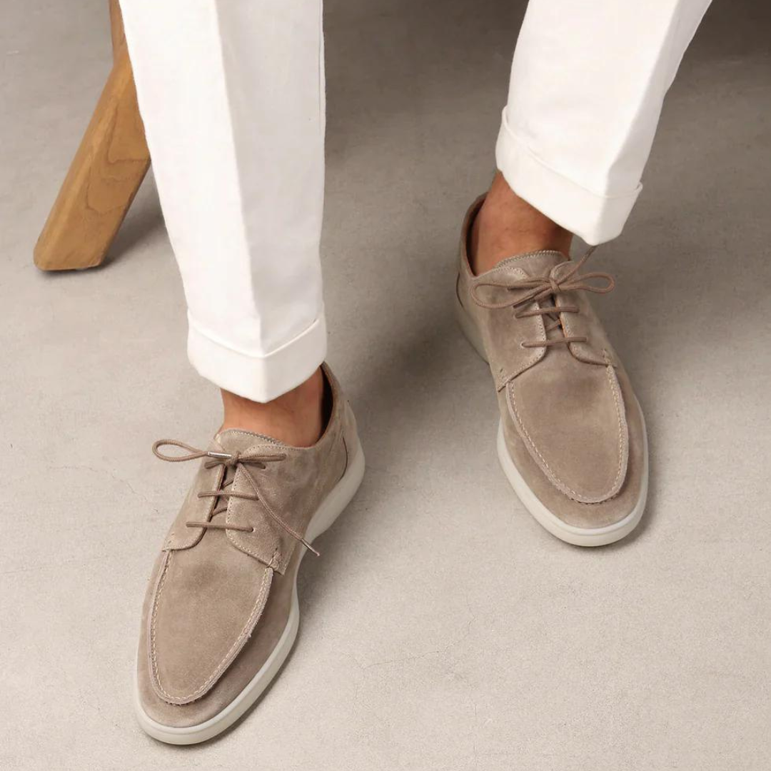 Men's Leather Lace-Up Loafers - Premium Leather Dress Shoes