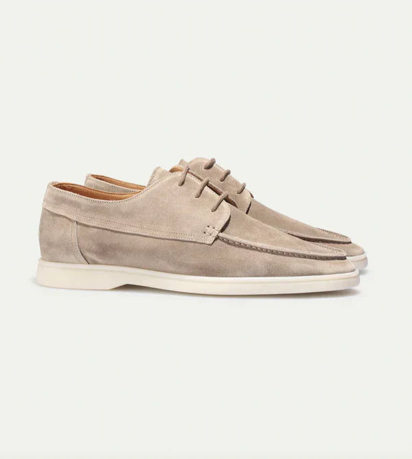 Men's Leather Lace-Up Loafers - Premium Leather Dress Shoes