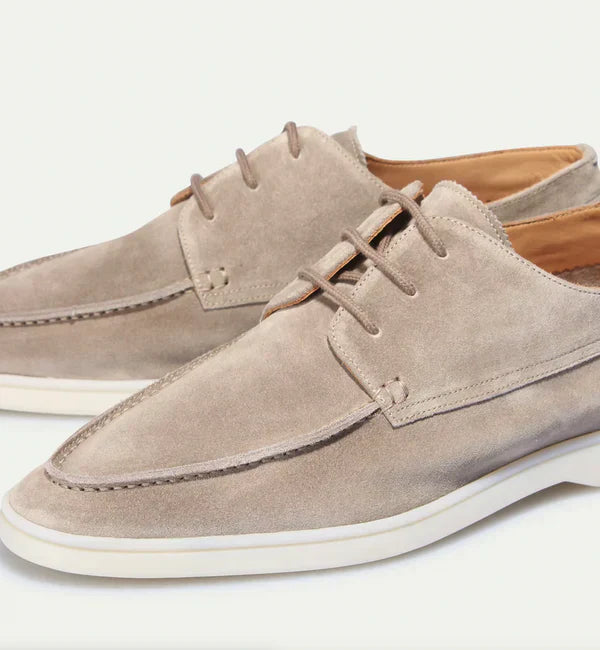 Men's Leather Lace-Up Loafers - Premium Leather Dress Shoes