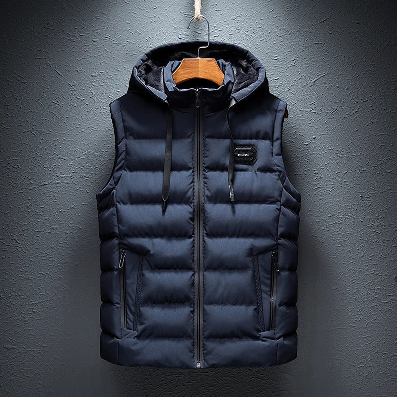 Embera Men's Winter Vest - Waterproof Windproof Vest with Hood