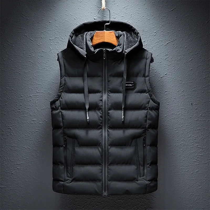 Embera Men's Winter Vest - Waterproof Windproof Vest with Hood