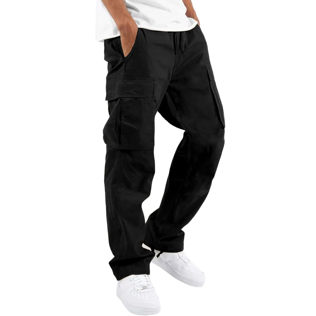 Men's Cotton Cargo Joggers - Breathable Straight Fit Sweatpants