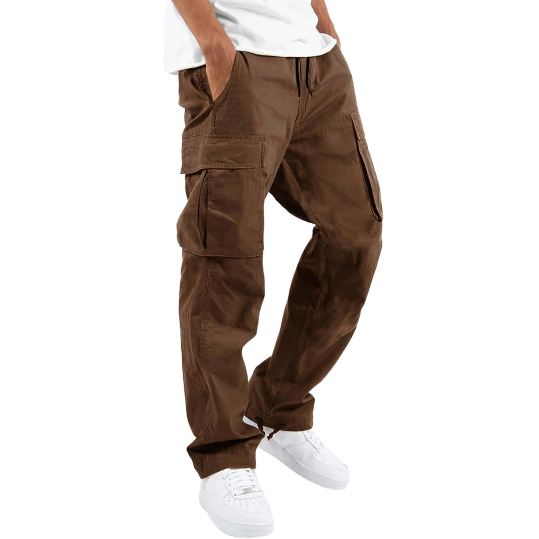 Men's Cotton Cargo Joggers - Breathable Straight Fit Sweatpants