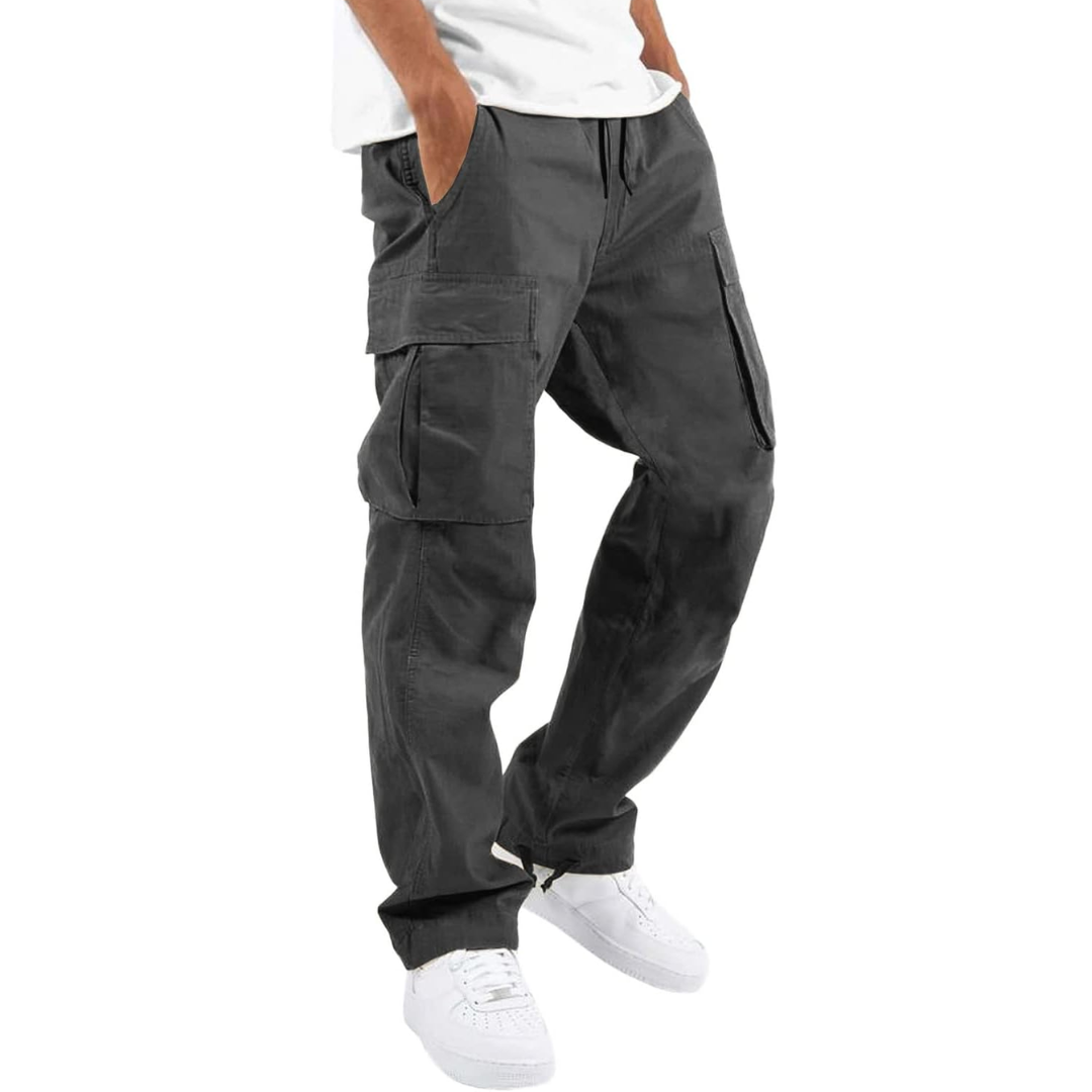 Men's Cotton Cargo Joggers - Breathable Straight Fit Sweatpants