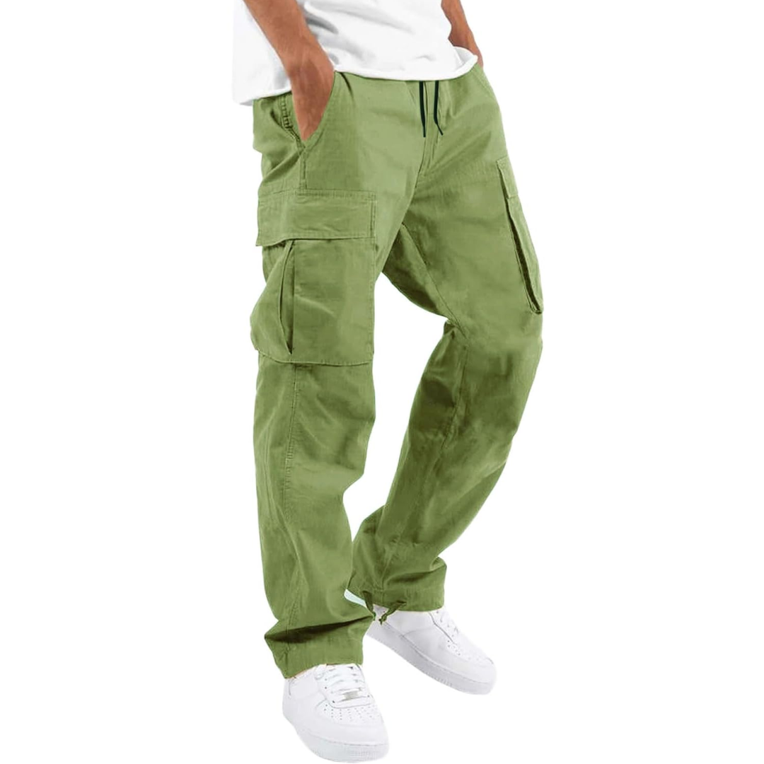 Men's Cotton Cargo Joggers - Breathable Straight Fit Sweatpants