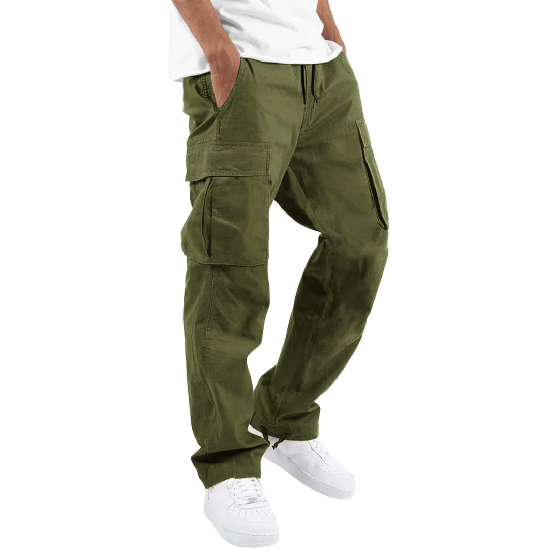 Men's Cotton Cargo Joggers - Breathable Straight Fit Sweatpants