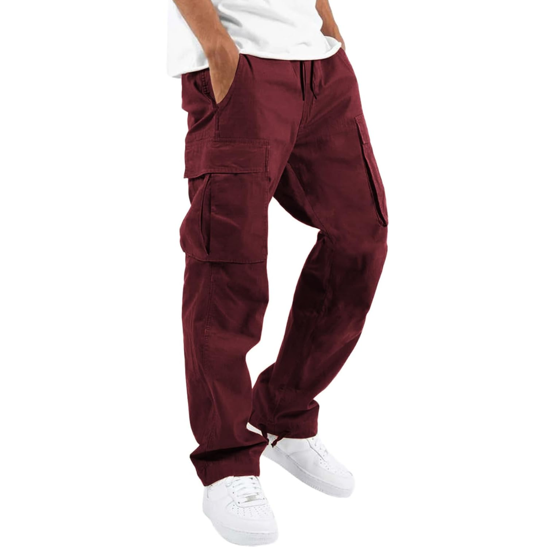 Men's Cotton Cargo Joggers - Breathable Straight Fit Sweatpants