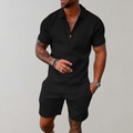 Men's Two-Piece Polo and Shorts Set, Matching Casual Summer Outfit