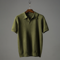 Men's Classic Textured Polo Shirt, Short Sleeve Casual Collar Fit