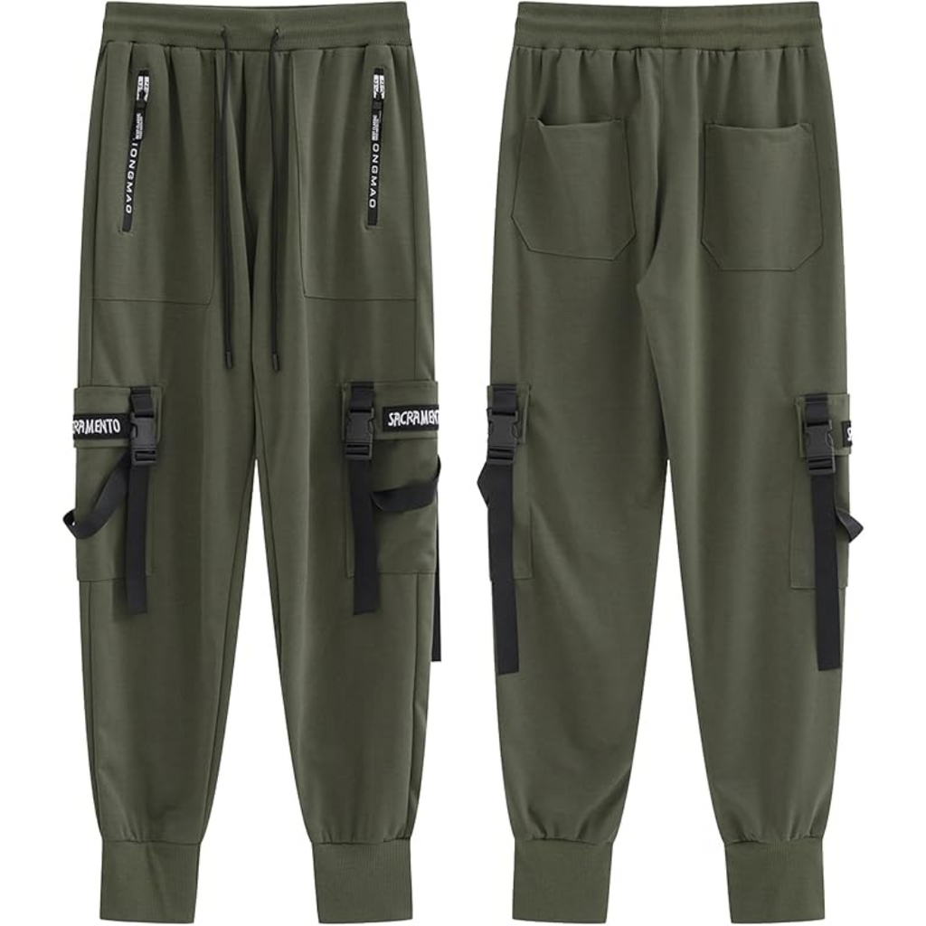 Men's Techwear Tactical Joggers - Multi-Pocket Harem Fit Trousers