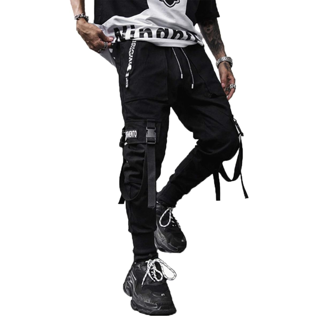 Men's Techwear Tactical Joggers - Multi-Pocket Harem Fit Trousers