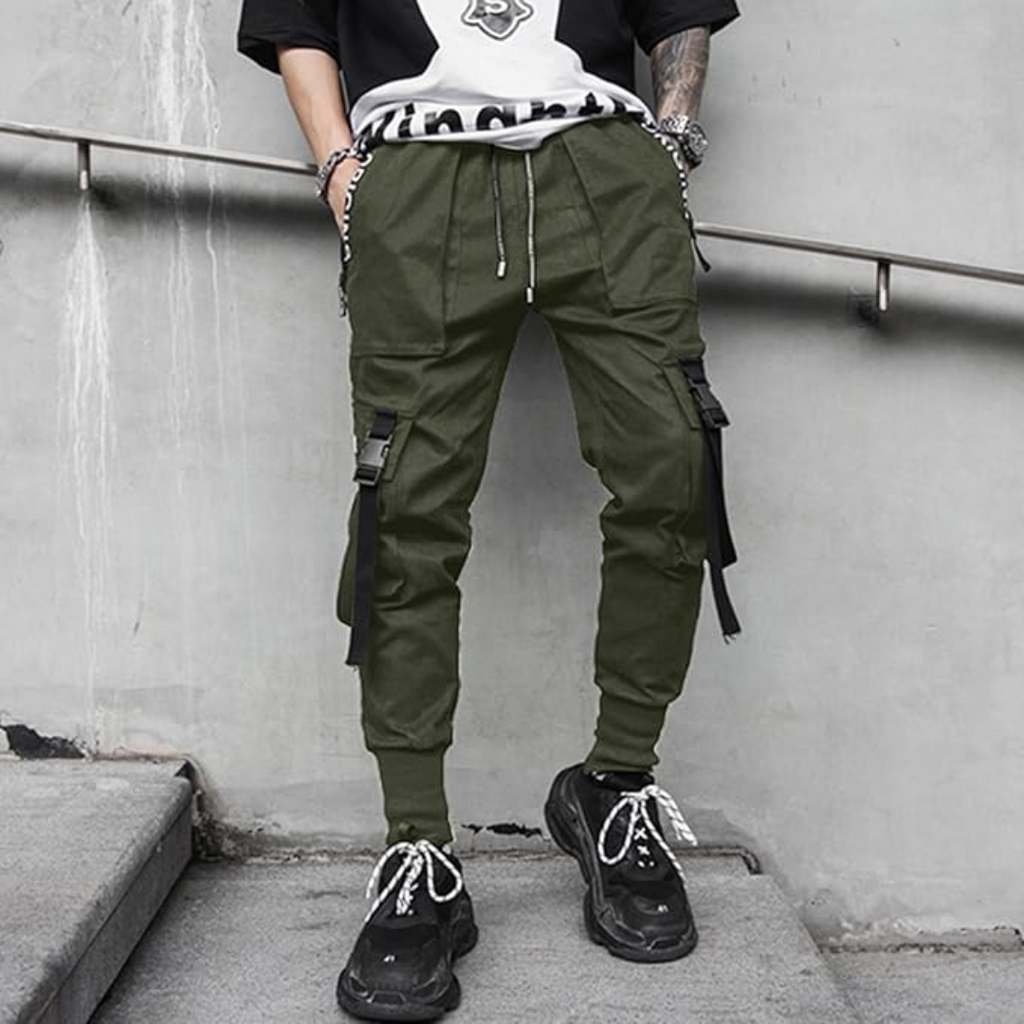 Men's Techwear Tactical Joggers - Multi-Pocket Harem Fit Trousers