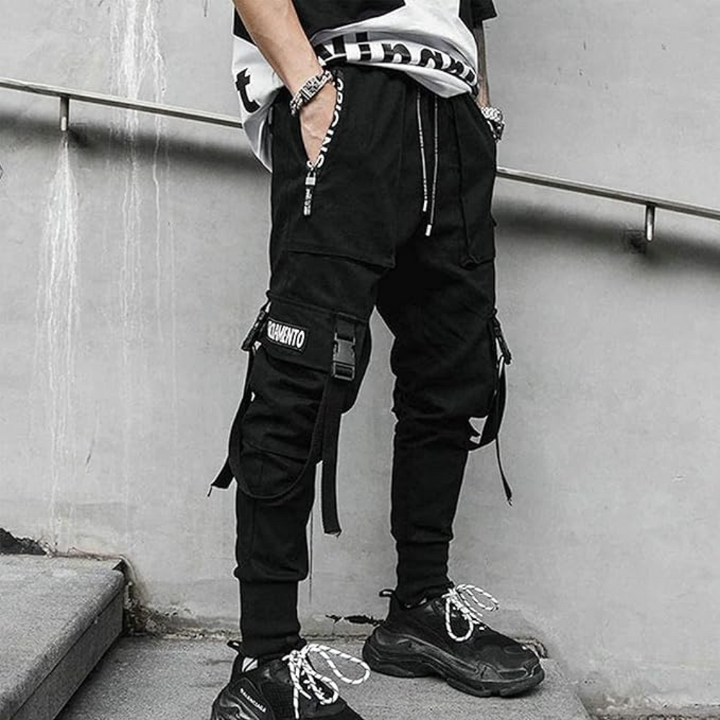 Men's Techwear Tactical Joggers - Multi-Pocket Harem Fit Trousers