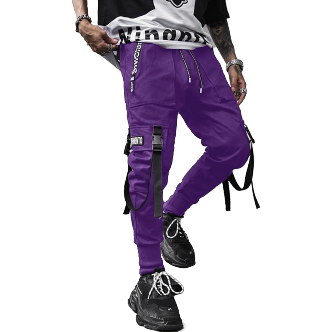 Men's Techwear Tactical Joggers - Multi-Pocket Harem Fit Trousers