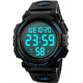 Men's Waterproof Digital Sports Watch - LED Military-Style Watch