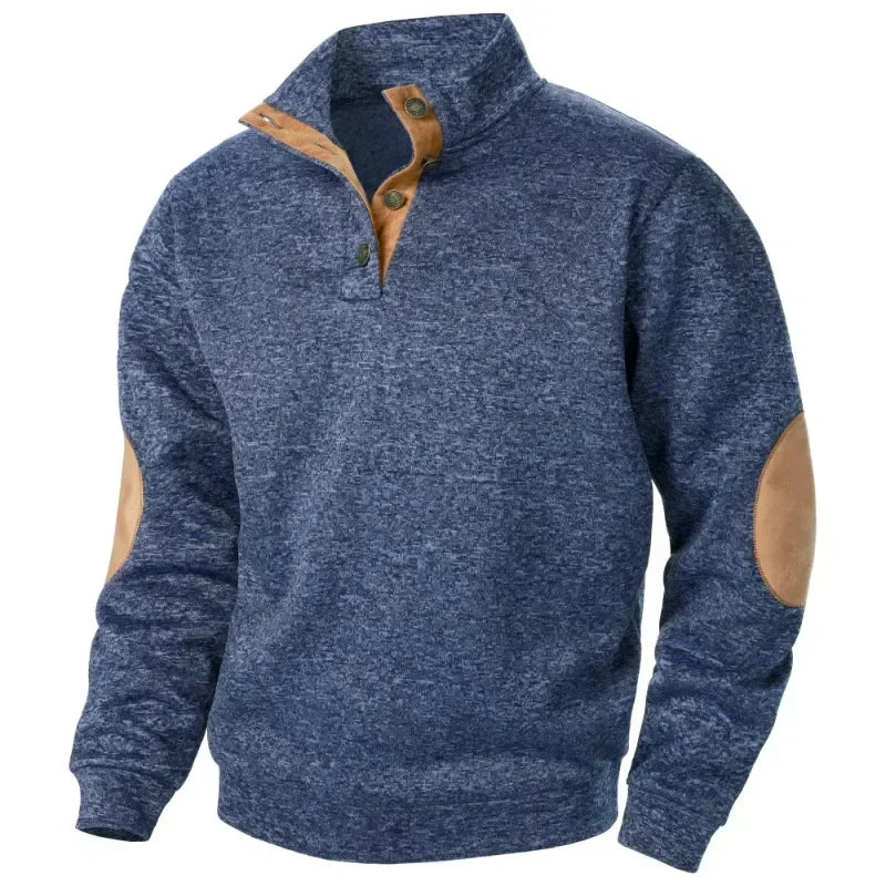 Men's V-Neck Sweatshirt, Soft Brushed-Lining Pullover for Casual and Outdoor Wear
