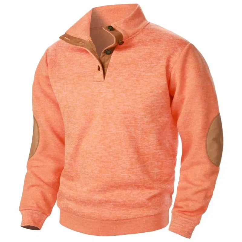 Men's V-Neck Sweatshirt, Soft Brushed-Lining Pullover for Casual and Outdoor Wear
