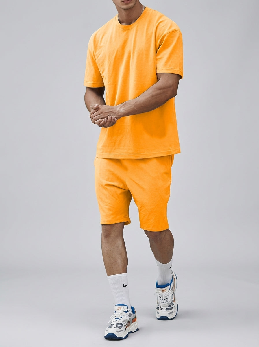 Men's T-Shirt and Cargo Shorts Set, Cotton-Blend Athletic Two-Piece Outfit
