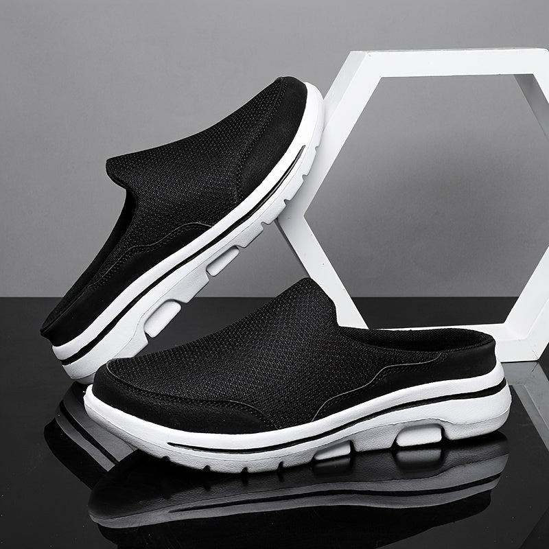 Men's Mesh Slip-On Shoes, Breathable Platform Sole Sneakers
