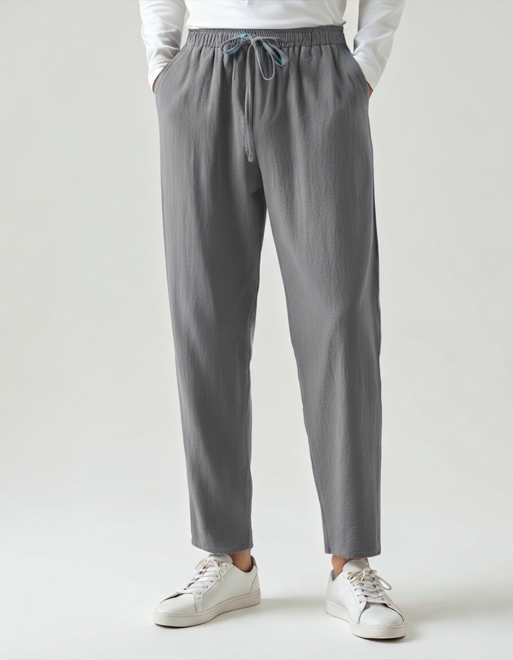 Men's Relaxed Fit Drawstring Pants - Lightweight Breathable Trousers