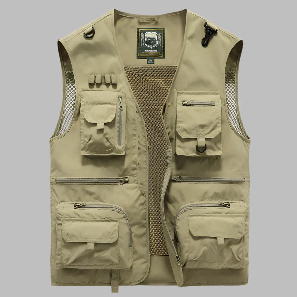 Multi-Pocket Summer Vest for Men - Lightweight Water-Resistant Utility Vest