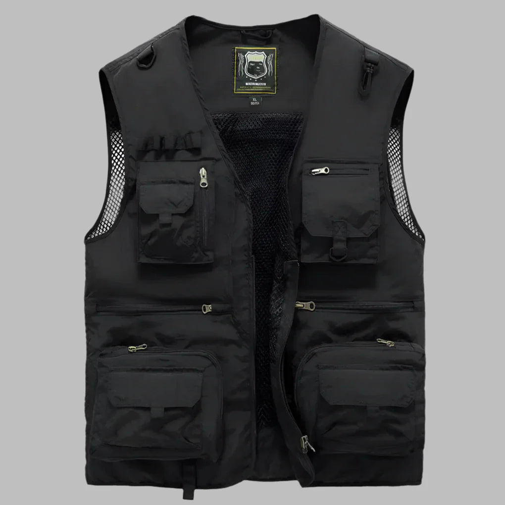 Multi-Pocket Summer Vest for Men - Lightweight Water-Resistant Utility Vest