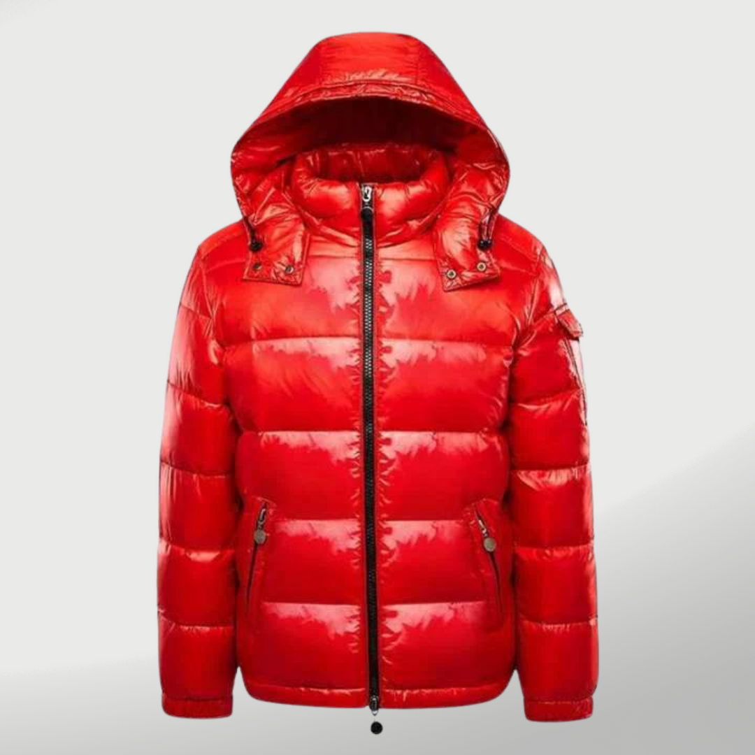 Men's Quilted Puffer Jacket, Warm Winter Coat with High Collar