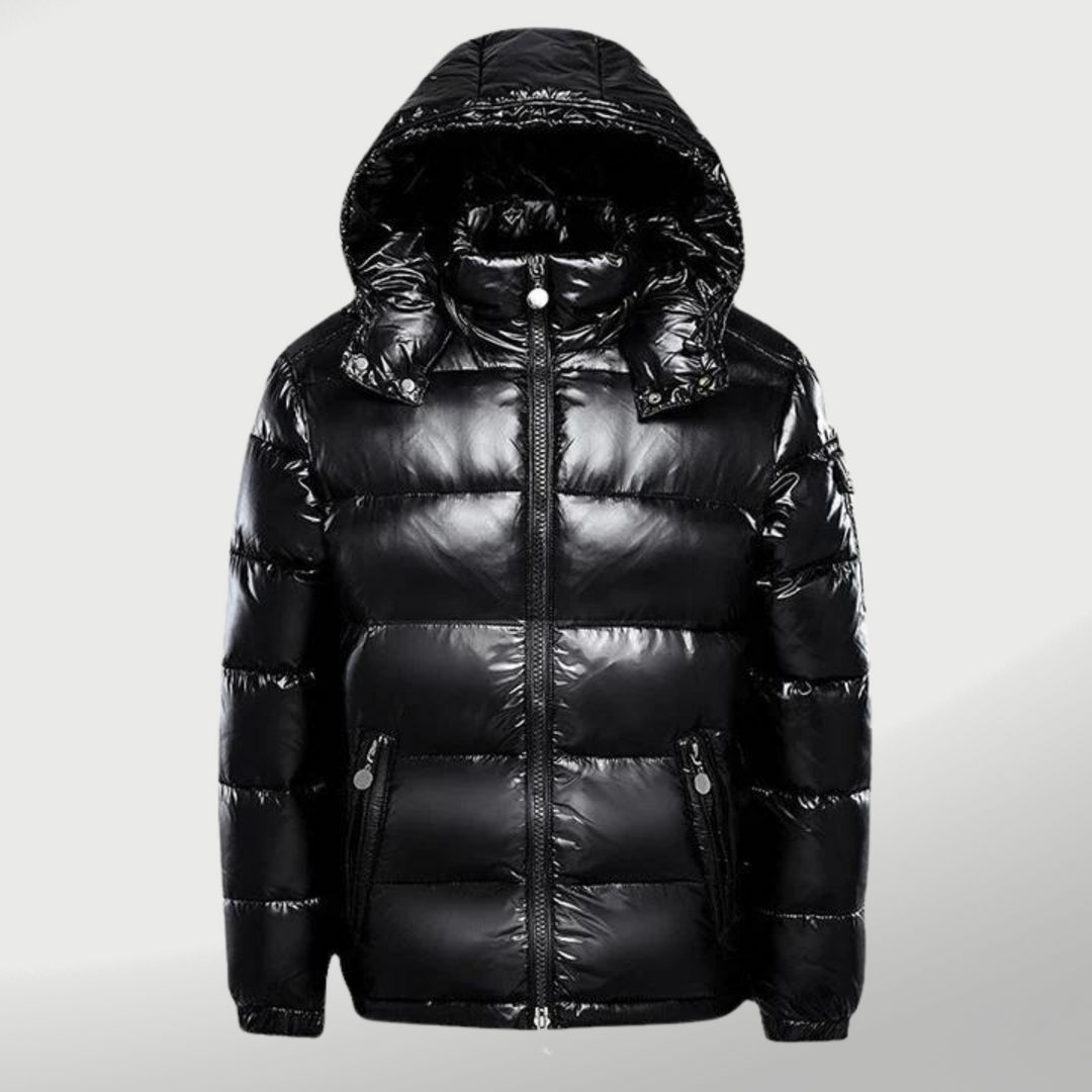 Men's Quilted Puffer Jacket, Warm Winter Coat with High Collar