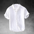 Men's Short Sleeve Button-Front Shirt, Lightweight Breathable Casual Fit