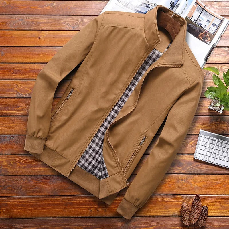 Men's Windproof Summer Jacket - Lightweight Zip-Up Outerwear