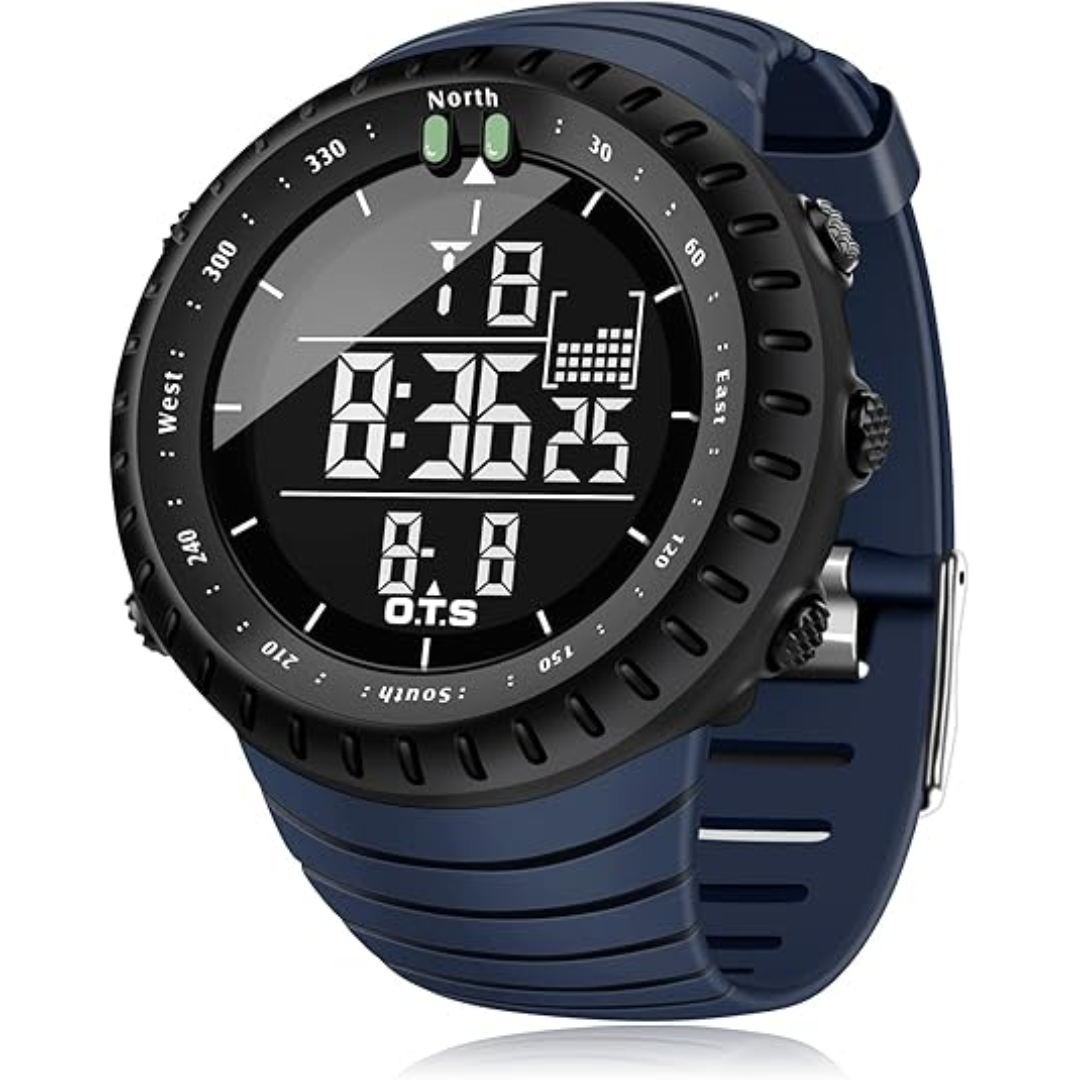 Men's Waterproof Digital Sports Watch - Shock-Resistant LED Watch