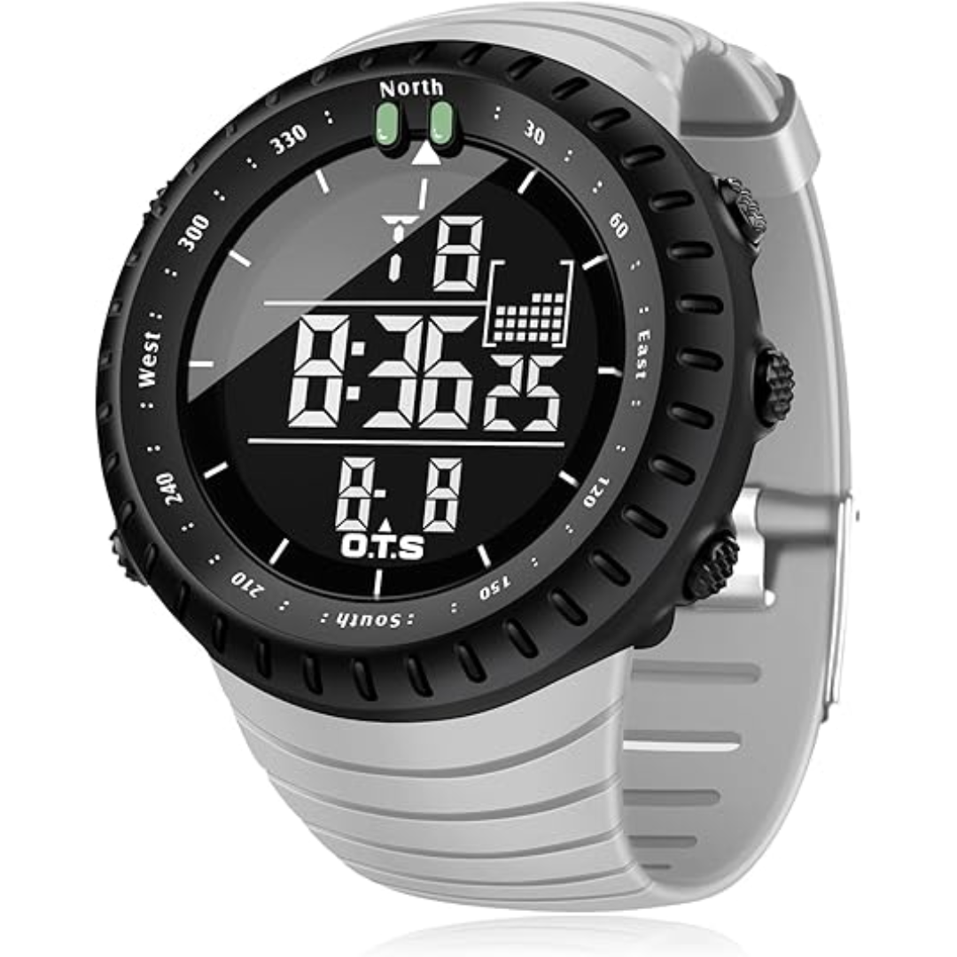 Men's Waterproof Digital Sports Watch - Shock-Resistant LED Watch