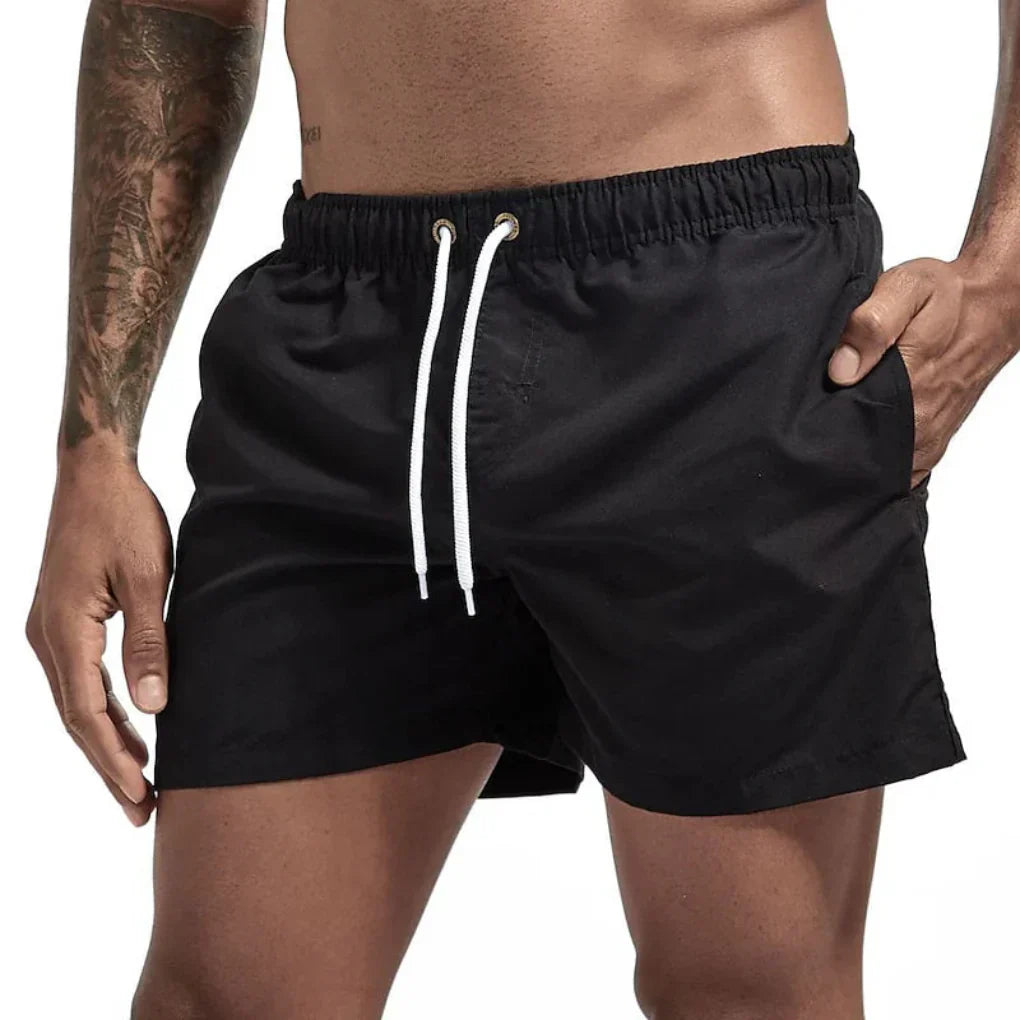 Men's Quick-Dry Swim Shorts with Mesh Lining and Pockets